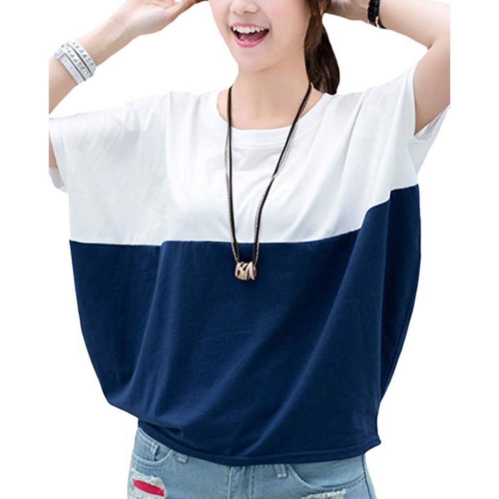 Blue and white tee shirt